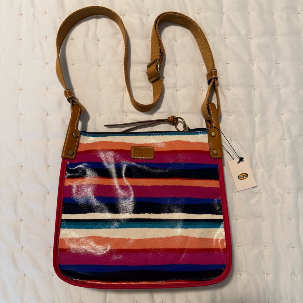 Fossil Multicolor Striped Crossbody Bag